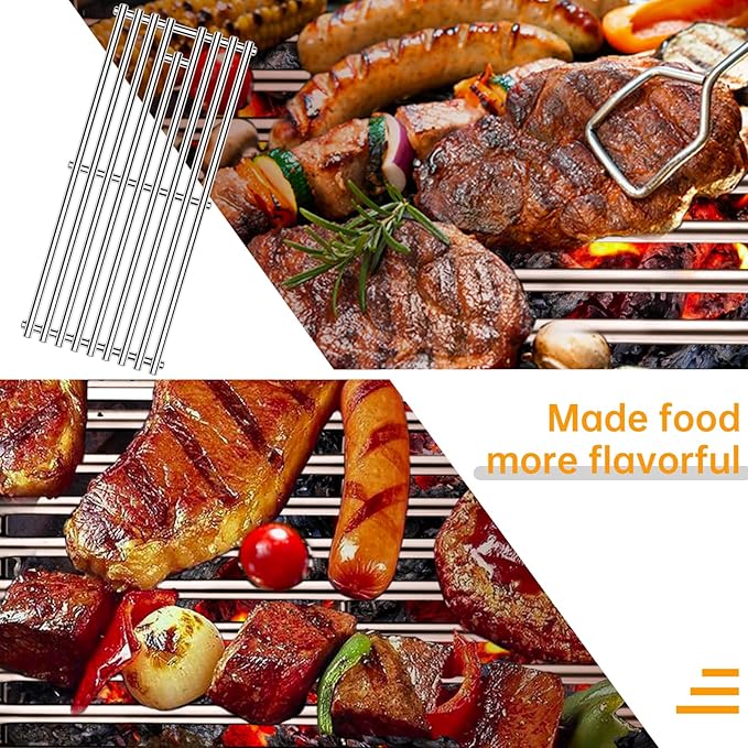 4 Pcs 9MM Stainless Steel Cooking Grid Grates and 4Pcs Heat Plates Flame Tamer for Blaze Grill Replacement Parts,for Blaze Grill Model BLZ-4LTE2-LP,BLZ-4NG,BLZ-4LP,BLZ-4-Cart,BLZ-4NG-Cart