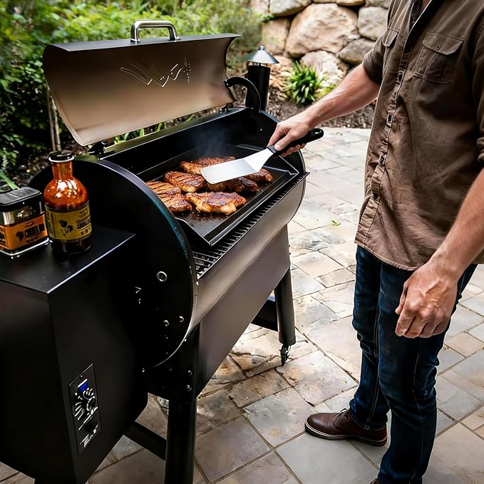 BBQ Future Universal Cast Iron Griddle for Gas Grill with Spatula Set, 23" x 16" Pre-Seasoned Nonstick Griddle Insert Large BBQ Flat Top Plate for All Gas/Electric Grill, Stove Top and more