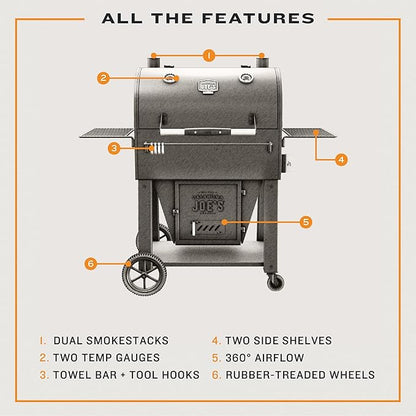 Oklahoma Joe's Marshal Centerbox Smoker, Black - 23202164