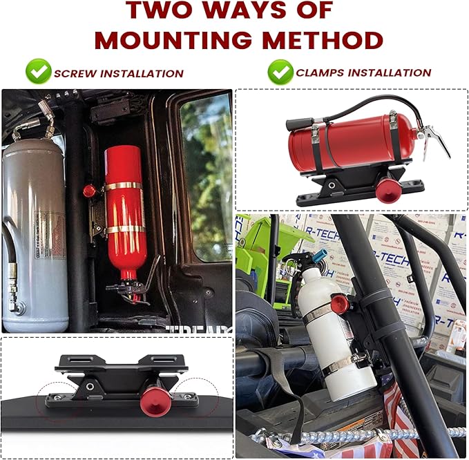 Quick Release Fire Extinguisher Holder - Car Fire Extinguisher Mount Bracket Aluminum for Vehicle UTV Jeep Truck Polaris Ranger Cam-Am X3 - Quick Clamps Mounting Bracket Heavy Duty