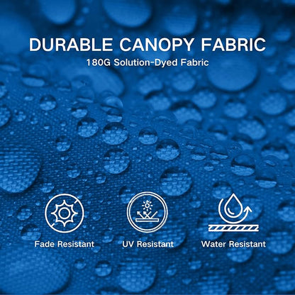 Kingdura 10ft 3-Tier Patio Umbrella with Solar Lights, Table Umbrella Outdoor Patio with Easy Crank & Tilt, 8 Sturdy Ribs, UV Protection, 32 LED Lights for Deck, Poolside, Market (Royal blue)