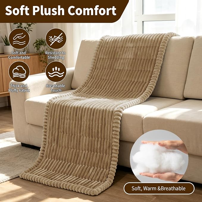 Leakproof Couch Cover for Dogs, Non Slip Washable Sofa Protector | Stain-Resistant Window Seat Cushions Chair Mat Car Seat Cover for Kids Pets (Camel 27.6" x 59"+27.6" x 70.9")