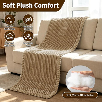 Leakproof Couch Cover for Dogs, Non Slip Washable Sofa Protector | Stain-Resistant Window Seat Cushions Chair Mat Car Seat Cover for Kids Pets (Camel 27.6" x 59"+27.6" x 70.9")