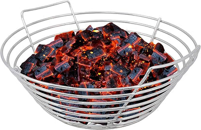 Kick Ash Basket Stainless Steel Charcoal Ash Basket, Fits Big Green Egg Grill, Large - Designed in Wisconsin