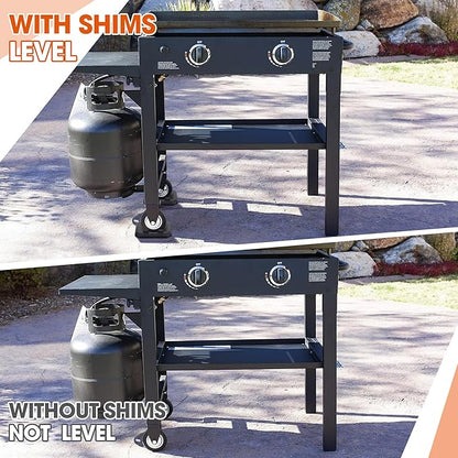 4 Pcs 1/4'' & 4 Pcs 1/8'' Griddle Leveling Shims Kit Compatible with Blackstone Griddle, Rubber Grill Levelers Outdoor for Most Grills, Keep Flat Top Grill in Level