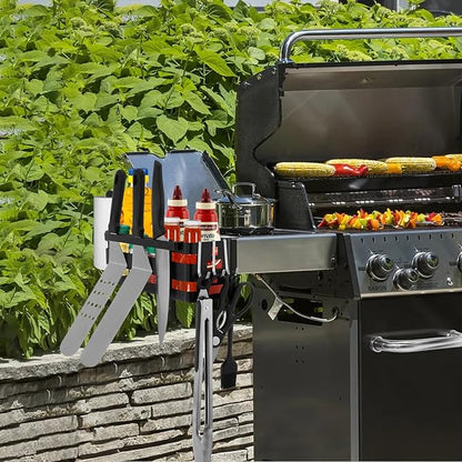 Aoresac Griddle Caddy for Blackstone 17"/22"/28"/36" Griddles/Prep Cart, Grill Caddy Space Saving for Blackstone BBQ Accessories Storage Organize with Paper Towel Holder & Hooks
