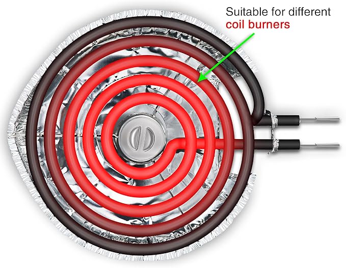 Dreyoo 60 Pcs Electric Stove Burner Covers, Disposable Aluminum Foil Drip Pan Liners, 6.25 and 8 Inch Round Burner Liners to Keep Stove Top Clean from Oil and Food Drips