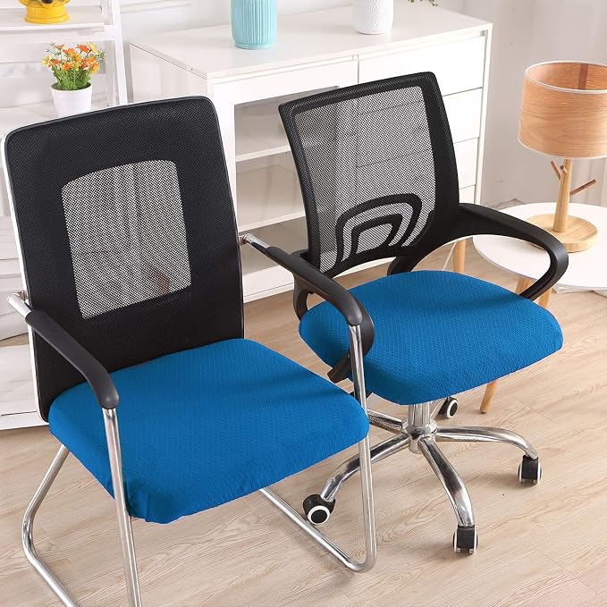 Smiry Office Computer Chair Seat Covers for Desk, Anti-dust Protector | Stretch Jacquard Removable Washable Desk Chair Seat Cushion Protectors, Ocean