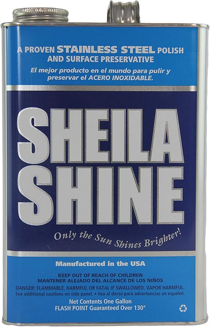 Sheila Shine Stainless Steel Cleaner for Appliances (4 x 1 Gallon) - Made in USA - Polishes, Cleans & Protects All Metal Surfaces Like Grills, Fridges, Countertops - Professional-Grade Liquid Formula