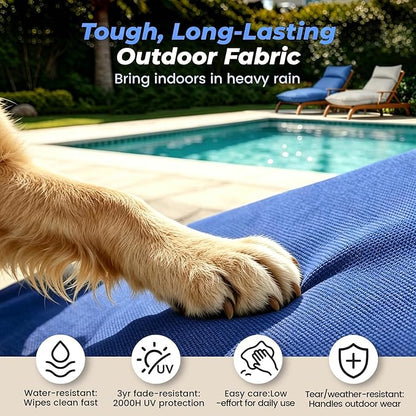 Outdoor Chaise Lounge Chair Cushion, Waterproof Non-Slip Patio Chaise Lounge Cushions for Outdoor Furniture, 80 x 26 x 5 Inches, Blue