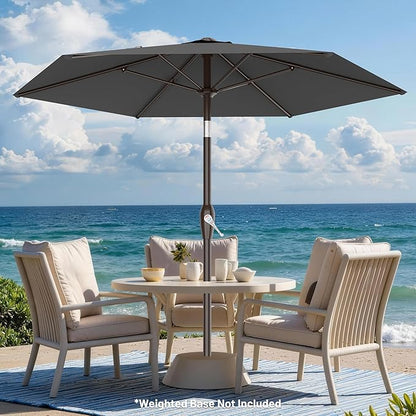 AreShark 7.5FT Patio Umbrella Table Market Umbrella w/Tilt and Crank, Heavy-Duty Outdoor Umbrellas for Pool, Deck, Garden and Backyard, Gray