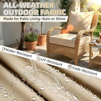 Outdoor Chaise Lounge Chair Cushion (Cream, 24 x 24 x 5 inches)