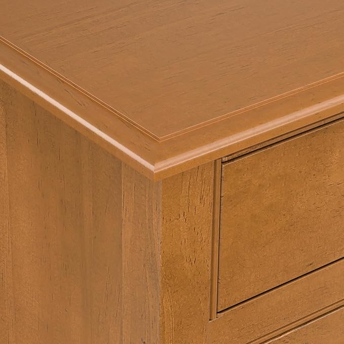 SIMPLIHOME Connaught 40" Solid Wood Cabinet in Light Golden Brown | Traditional slim entryway and living room organizer for hats, gloves, shoes and keys with space-saving storage design.