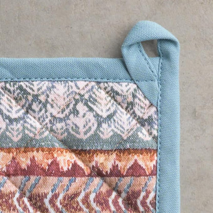 Maison d' Hermine Pot Holders 100% Cotton Potholders (8" x 8", Pack of 1) | Heat Resistant Hot Pads with Loop BBQ Cooking Baking Hotel Kitchen Handling Hot Pans Thanksgiving Christmas - Fair Isle