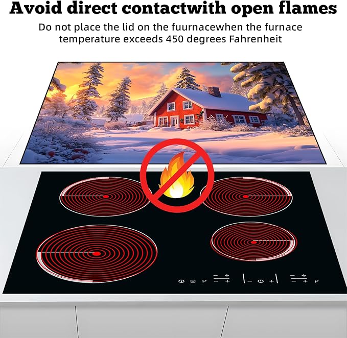 Christmas Multi-Design Stove Cover for Glass/Electric Stoves - 3-in-1 Heat-Resistant Protector Mat, Non-Slip Drying Rack 28"x20"