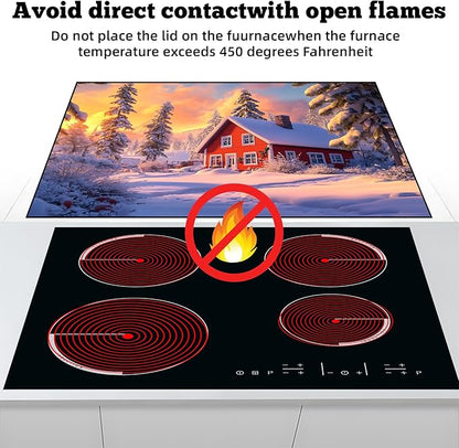 Christmas Multi-Design Stove Cover for Glass/Electric Stoves - 3-in-1 Heat-Resistant Protector Mat, Non-Slip Drying Rack 28"x20"