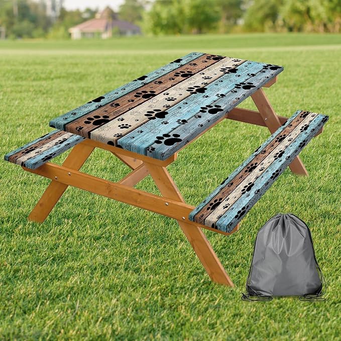 JAWO Picnic Table Cover with Bench Covers
