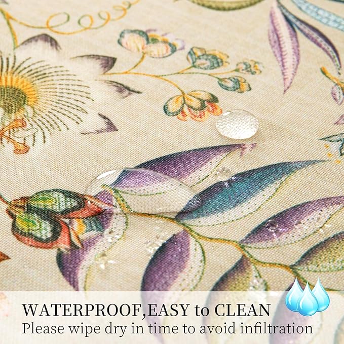 Lamberia 60" Round Patio Tablecloth with Umbrella Hole and Zipper, Waterproof Outdoor Table Cover for Patio, Backyard, BBQ, Picnic & Indoor Dining, Washable Polyester Circular Tablecloth