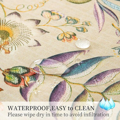 Lamberia 60" Round Patio Tablecloth with Umbrella Hole and Zipper, Waterproof Outdoor Table Cover for Patio, Backyard, BBQ, Picnic & Indoor Dining, Washable Polyester Circular Tablecloth