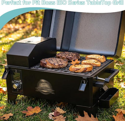 Grill Grates for Pit Boss 150 Series Smoker Parts Cast Iron Cooking Grid PB150 PB150PPG 150PPS PB150PPGS Smoking Rack Portable Tabletop Wood Pellet Replacement BBQ Accessory