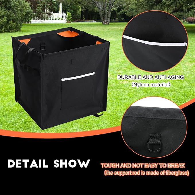 Arrowbash Throw Line Cube Bag - Easy Folding Arborist Throw Line Storage Portable Climbing Rope Organizer Box for Tree Work Outdoor Rope Accessories, Black (Orange)
