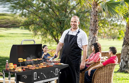 VICLLAX Extra-Large Premium Charcoal Grill - Smoker Grill with 600 sq in Cooking Space, Dual Adjustable Trays & Foldable Side Tables, Enamel-Coated Grills for Professional BBQ Experience