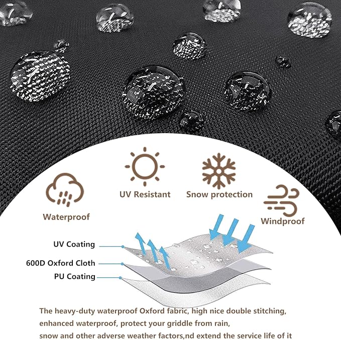 Grill Cover for Blackstone 22 inch Griddle with Hood and Stand,Outdoor Heavy Duty 600D Flat Top Grill Cover,Waterproof UV & Fade Resistant Grill Cover