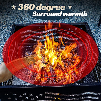 Verdeluxe 32Inch Square-Shaped Fire Pit,Outdoor Fire Pits with Spark Screen&Poker,Metal Square Wood Burning Firepits for Outside,Backyard,Bonfire,Patio,Party,Garden,Picnic and Camping(Antique Bronze)