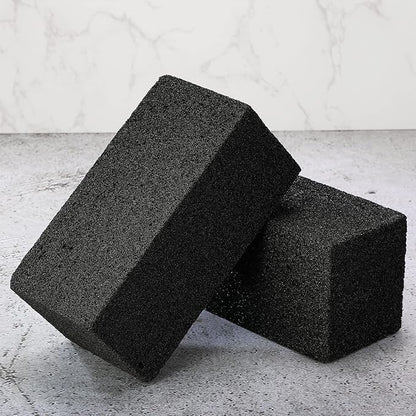 10 Pieces Commercial Grade Grill Cleaning Brick Bulk Heavy Duty Pumice Stone Brick Cleaning Grill Stone Reusable for Home Restaurant Griddles, Flat Top and BBQ Grates Outdoor Cleans(Black)