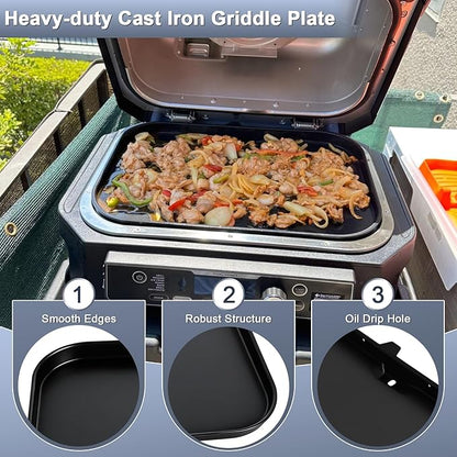 Griddle Plate Insert for Ninja Woodfire Pro Connect XL Grill OG951 OG850 OG952, Non-Stick Griddle Pan for Ninja XSKGRIDLXL Woodfire OG800 OG900 Series Grill Accessories