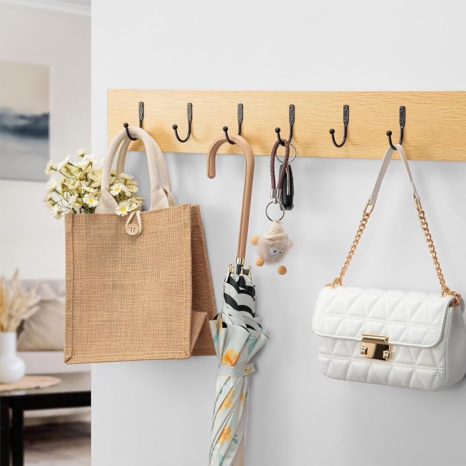 10 Pack Wall Hooks, Metal Hooks Wall Mount, Hold up to 45 Lbs | For Hanging Towel/Coat/Bag/Keys/Cups，Ideal for Bathroom, Outdoor, Closet, Kitchen, Garage