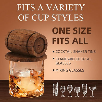 Enhanced Whiskey Smoker Kit with Torch – Old Fashioned Cocktail Smoker Infuser Set, 6 Wood Chip Flavors with Glasses & Ice Ball Molds – Gifts for Men, White Elephant & Stocking Stuffers (No Butane)