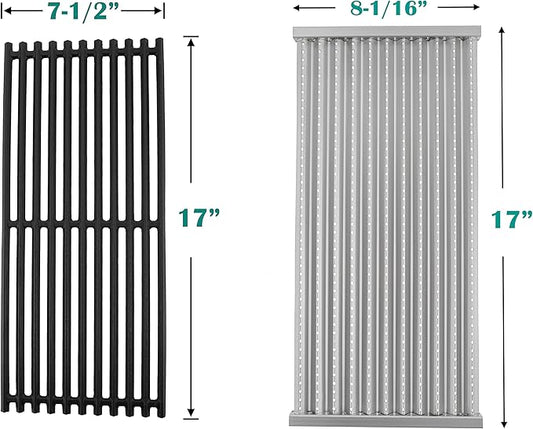 Cast Iron Grill Grates and Stainless Steel Emitter Plates for Charbroil Commercial Infrared 3 Burner 463242516 463242515 466242515 466242615 463243016 463367516 463367016 466242516 463342620