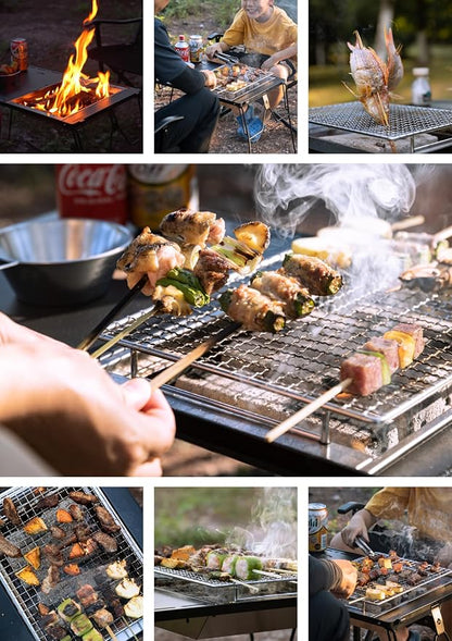 CAMPINGMOON IGT Compatible Charcoal Grill Portable Tabletop BBQ Stove Heat-Shield Design 304 Stainless Steel Precision Airflow Overlanding Camping UG-1