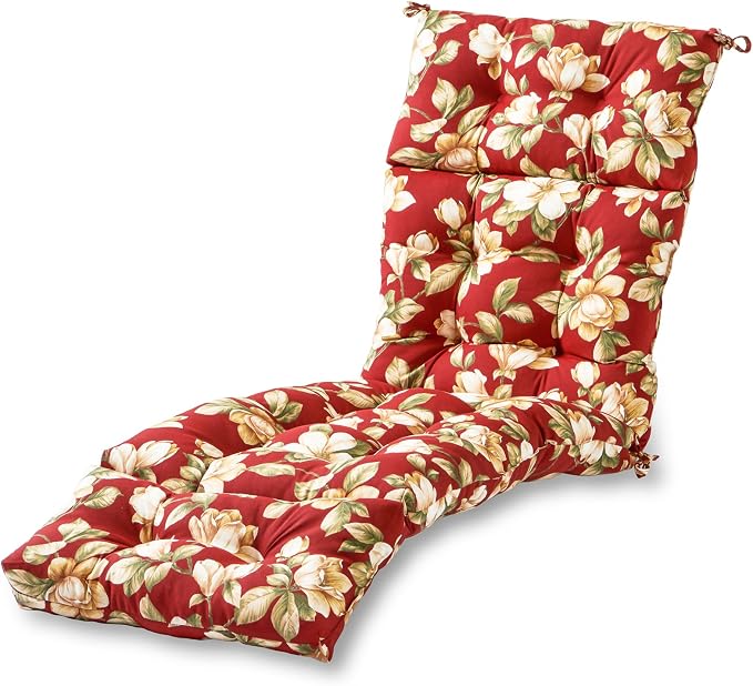 Greendale Home Fashions 72 x 22-inch Outdoor Chaise Lounge Cushion, Tuscan Floral