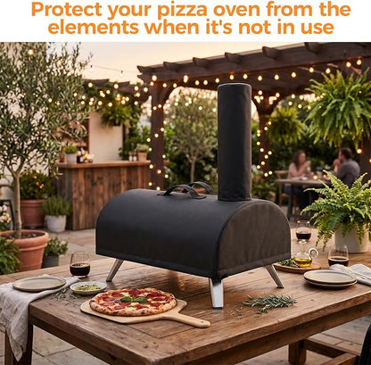 Pizza Oven Cover for Big Horn and for Aidpiza 12'' Wood Pellet Pizza Oven | 22"L x 15"W x 20.5"H, 600D Heavy Duty Polyester, Durable, Waterproof, For Outdoor, with Adjustable Drawstrings and Handle