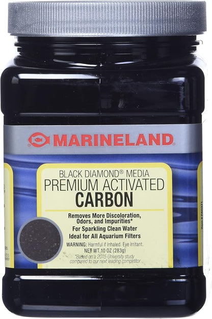 Marineland Black Diamond Premium Activated Carbon 10 Ounces, Filter Media For aquariums, Blacks & Grays