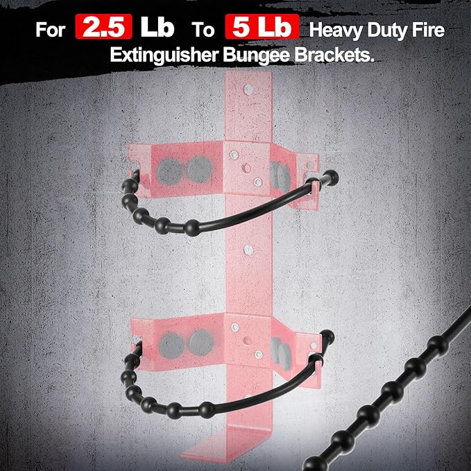 RattanView 8 Pcs 2.5lbs and 5lbs Fire Extinguisher Replacement Straps, Heavy-Duty Black Rubber Straps for Wall Mount Brackets, Fits Truck RV Vehicle Boat Home, Quick Release & Firmly Hold