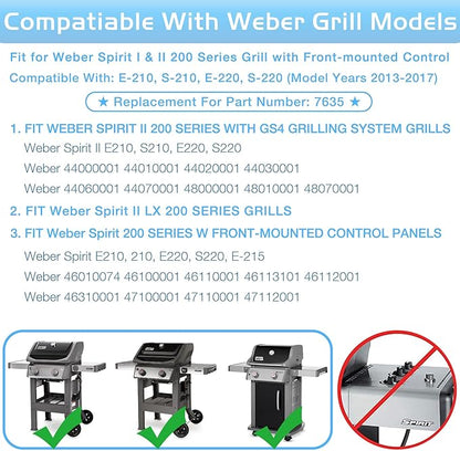 7635 Flavorizer Bars for Weber Spirit 2 Parts E210 Flame Guards Replacement for Spirit GS4 II & I S210 E215 E220 S220 Gas Grill Heat Shields 15.3"