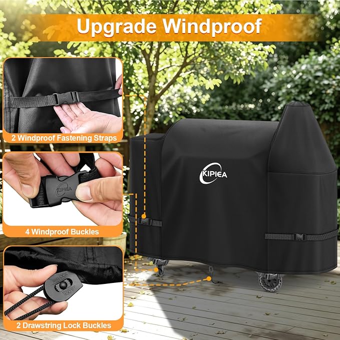 600D Pellet Grill Cover for Pit Boss Austin XL & Rancher XL, Waterproof BBQ Smoker Cover, UV Resistant, No Tear, No Fading