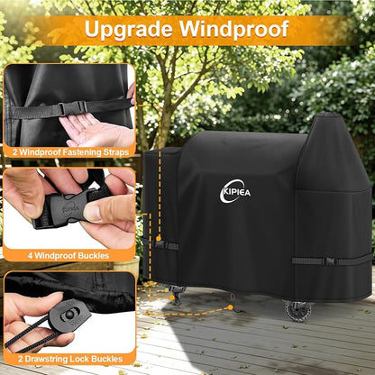 600D Pellet Grill Cover for Pit Boss Austin XL & Rancher XL, Waterproof BBQ Smoker Cover, UV Resistant, No Tear, No Fading