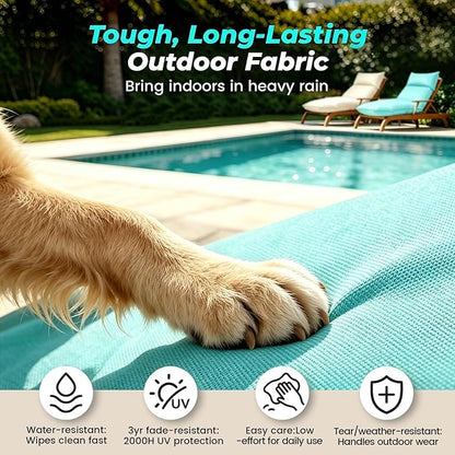 Outdoor Chaise Lounge Chair Cushion, Waterproof Non-Slip Patio Chaise Lounge Cushions for Outdoor Furniture, 72 x 21 x 5 Inches, Teal