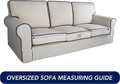 PureFit Stretch Oversized Couch Covers Fleece Sofa Slipcovers Gray | 1-Piece Sofa Cover Washable Soft Couch Protector, Couch Slipcover with Non Skid Foam and Elastic Bottom for Kids, Dogs