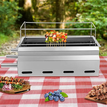 17.72 x 5.71In Outdoor Barbecue Grill, Charcoal Grill, Barbecue Grill with Anti-scald Handles for Outdoor Camping Backyard