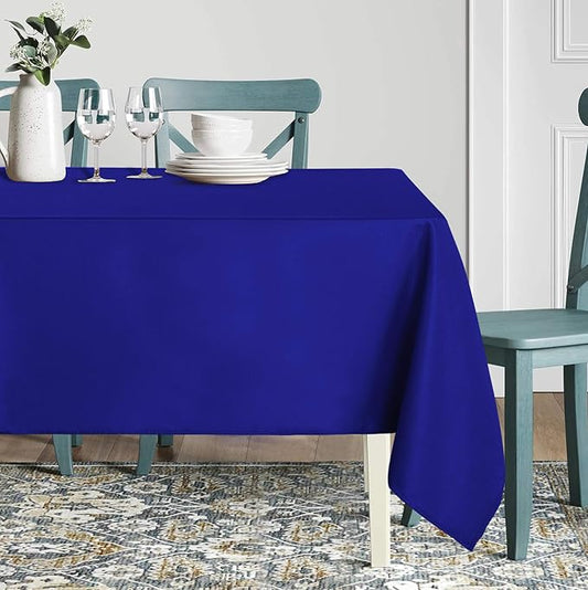 sancua Rectangle Tablecloth - 54 x 78 Inch - Stain and Wrinkle Resistant Washable Polyester Table Cloth, Decorative Fabric Table Cover for Dining Tables, Buffet Parties and Camping, Blue