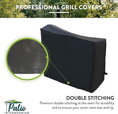 Patio Companion Professional, 52" Black Smoker Cover, 5-Year Warranty, Heavy-Grade, UV Blocking, Weather Resistant, Grill Cover for Traeger, Pit Boss.
