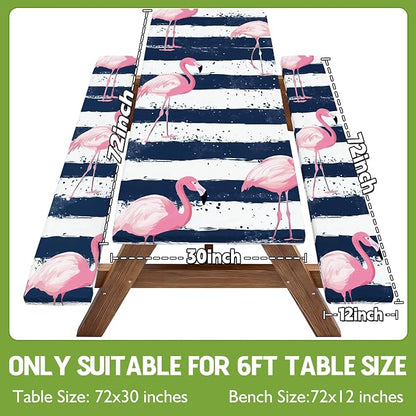 Picnic Table Cover with Bench Covers Elastic Table Cloth Cool Fun Unique Ideas Birthday Christmas Xmas Valentine's Day Camping Gifts for Camper RV Owner Camping Lovers Couple Women Men Mother Father