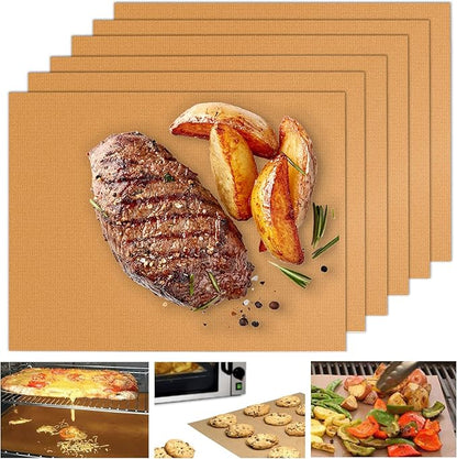 UBeesize Copper Grill Mats for Outdoor Grill – 6 Pack Heavy-Duty, Non-Stick BBQ Grilling Mat & Baking Mats, Reusable, Easy-Clean for Gas, Charcoal, Electric Grills (15.75 x 13 Inch)