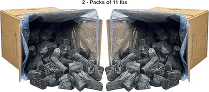 The Bincho Grill Classic Binchotan Charcoal 22lbs (2-Packs of 11lbs)– 100% Natural Hardwood for Japanese BBQ, Yakitori & Charcoal Grills. High Heat, Clean Burn, Low Smoke, No Spark