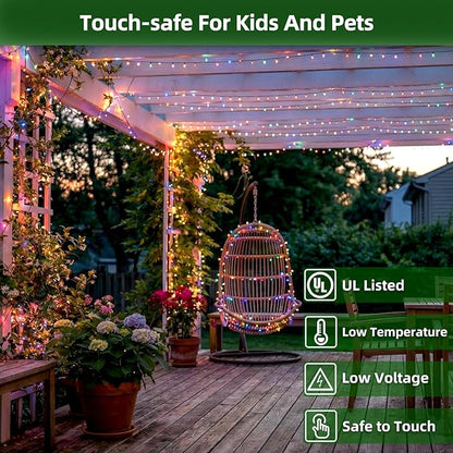 750 LED Chrstmas Lights, 240ft Outdoor Christmas String Lights with 12 Modes, Multicolor LED String Lights with Timer Dimmable Waterproof for Tree Fence Garden Xmas Wedding Party Decor Multicolor